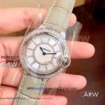 Perfect Replica Cartier  Ballon Bleu de 36mm Watch Gray Leather Strap